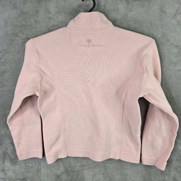 Womens Tommy Bahama Pink 1/4 Zip Pullover Sweatshirt Cotton Stretch Size L - Picture 3 of 8